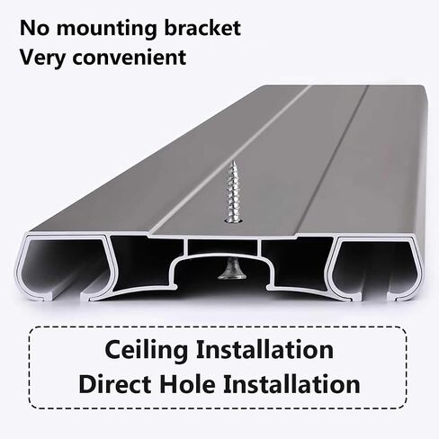 Heavy Duty Double Curtain Track - Ceiling Mounted Aluminum Curtain Rails for Room Divider, Bedroom, Living Room, Kitchen, Outdoor Use - Grey 230cm (7.5ft) in Saudi Arabia