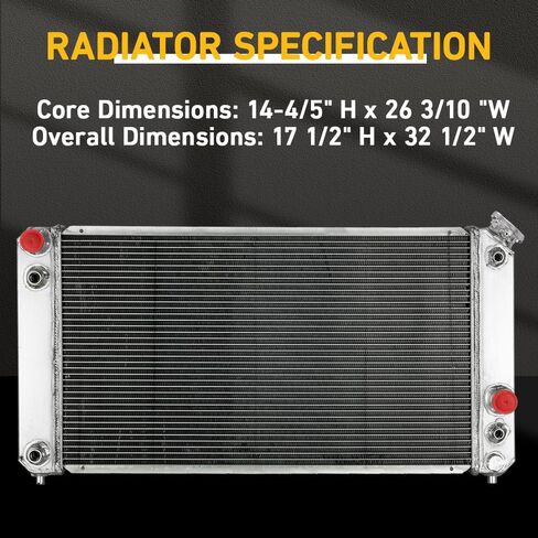 4.3 Aluminum Radiator For 1986-2005 Chevy Blazer S10, 1996-2004 GMC Jimmy 4.3L V6 Engine CC1826, 3 Row Radiator in Saudi Arabia
