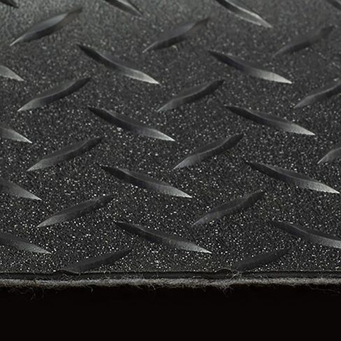 RecPro RV Trailer Diamond Plate Pattern Flooring | Black | 8' 6" Wide | Rubber, Garage, Gym, Toy Hauler, Car Show Trailer Flooring (Black, 10') in Saudi Arabia