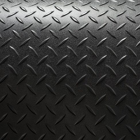 RecPro RV Trailer Diamond Plate Pattern Flooring | Black | 8' 6" Wide | Rubber, Garage, Gym, Toy Hauler, Car Show Trailer Flooring (Black, 10') in Saudi Arabia