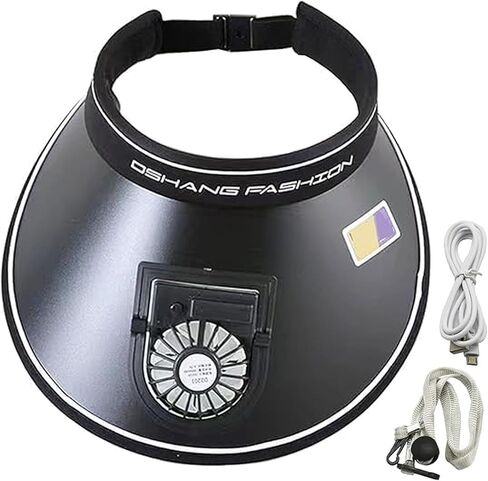 قبعات Sun Visor مع قبعة من أشعة الشمس في الهواء الطلق مع مروحة-ثلاثة أعمدة من أعمدة النساء/الرجال/الأطفال ، مشبك مرن قابل للتعديل أسود in Saudi Arabia