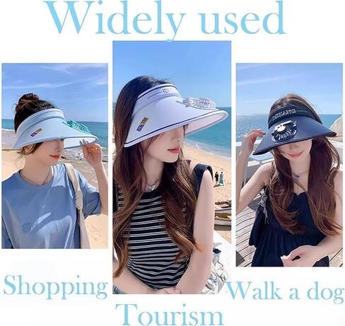 قبعات Sun Visor مع قبعة من أشعة الشمس في الهواء الطلق مع مروحة-ثلاثة أعمدة من أعمدة النساء/الرجال/الأطفال ، مشبك مرن قابل للتعديل أسود in Saudi Arabia
