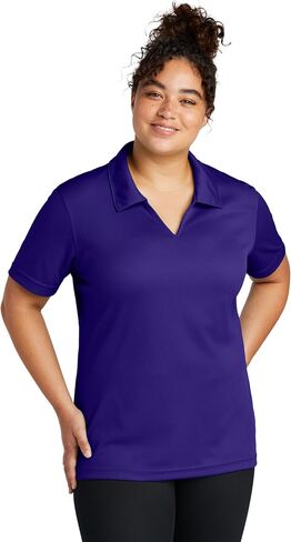 Sport-Tek Women's Dri-mesh v-neck polo | سيدات القميص القصيرة القصيرة ، قميص الصيف النحيف FIT للعمل ، الجولف والتنس in Saudi Arabia