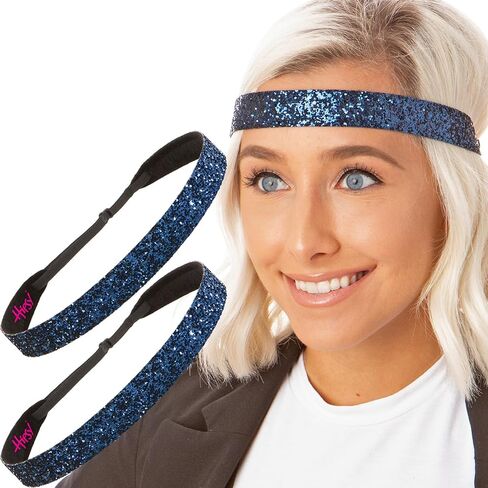 Hipsy Women's No Slip Navy Blue Bling Glitter Team Sports Multi Packs in Kuwait