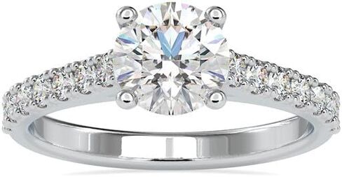 1ct 6.5mm 10K 14K 18K Gold Moissanite Engagement Wedding Ring for Women Classic 4-Prong Simulated Diamond Promise Bridal Ring Size 4-12 in Kuwait