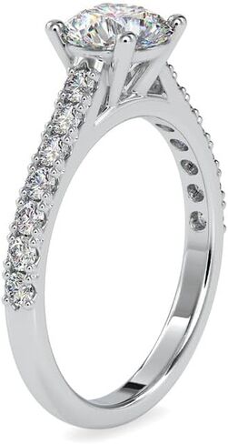 1ct 6.5mm 10K 14K 18K Gold Moissanite Engagement Wedding Ring for Women Classic 4-Prong Simulated Diamond Promise Bridal Ring Size 4-12 in Kuwait