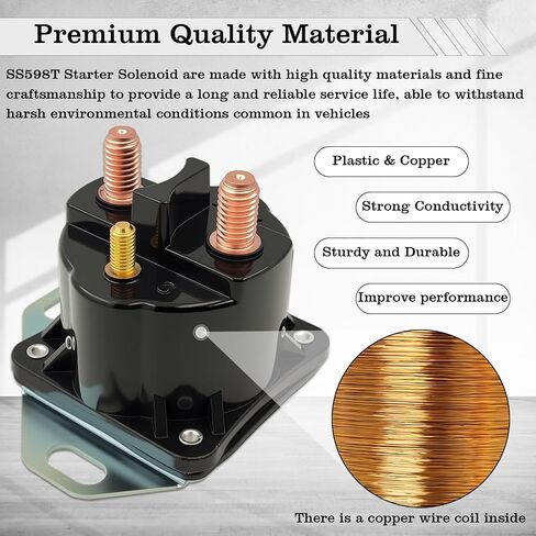 SS598T الملف اللولبي المبتدئ ، مفتاح ترحيل الملف اللولبي المبتدئين ، محطات 12V/4 ، ملائمة لـ Ford F150 F250 F350 F450 F550 E150 E250 E350 Escort Bronco Mustang Ranger ، استبدل SW1951A SW1951B SW1951C SW1507ADPP in Kuwait