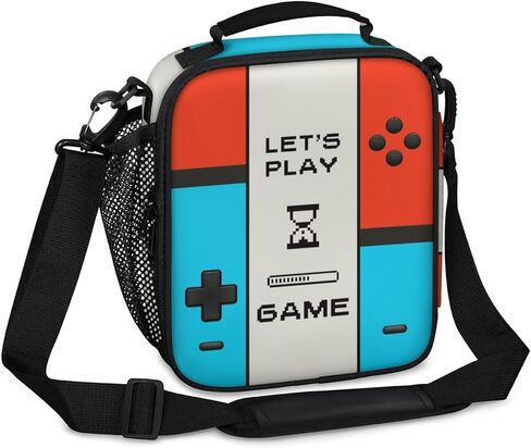 صناديق الغداء الأولاد لمدرسة فيديو ألعاب مراقب كيس غداء معزول معزول محمولة مع حزام كتف قابل للتعديل وحامل زجاجة ماء للعمل النزهة على الشاطئ in Kuwait