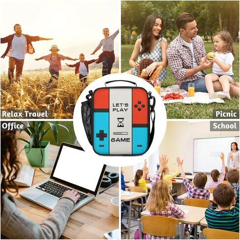 صناديق الغداء الأولاد لمدرسة فيديو ألعاب مراقب كيس غداء معزول معزول محمولة مع حزام كتف قابل للتعديل وحامل زجاجة ماء للعمل النزهة على الشاطئ in Kuwait