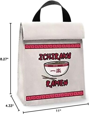 JUST FUNKY Naruto Shippuden Ichiraku Lunch Bag, featuring Ramen Bowl Art, 11" x 8.27" x 4.33 Lunch Box, Anime, Shonen Jump, Food, Hidden Leaf Village, Ninja Way in Saudi Arabia