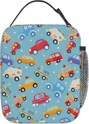 كيس غداء الأطفال شاحنات شاحنات سيارات معزولة معزولة للأولاد ، عودة الفتيات إلى المدرسة ، حقيبة صندوق غداء مبرد حراري قابل لإعادة الاستخدام in Kuwait