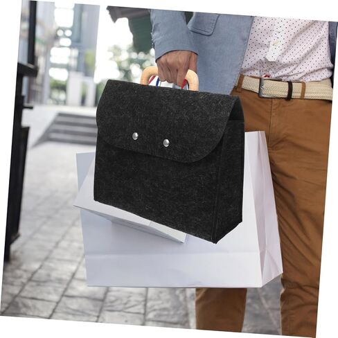 ARTIBETTER Elegant Wood Handle Felt Bag Large Capacity Business Tote Pouch for Documents in Saudi Arabia