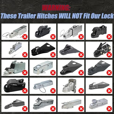 2 Inch Trailer Hitch Lock - 2178 Heavy Duty Anti Theft Lock Secures Ball Coupler and Safety Chains for RV,Boat,Dump,Cargo and Camper Trailers (Black) in Saudi Arabia