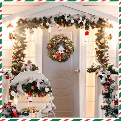 Bucherry Garland Hanger for Door Frame - Adjustable Fits 59"- 67" Width Front Doors Christmas Garland Hanger for Hanging Wreaths, Colorful Lights, No Screws, Drilling, Easy Assembly(Black) in Saudi Arabia