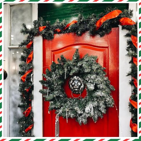 Bucherry Garland Hanger for Door Frame - Adjustable Fits 59"- 67" Width Front Doors Christmas Garland Hanger for Hanging Wreaths, Colorful Lights, No Screws, Drilling, Easy Assembly(Black) in Saudi Arabia