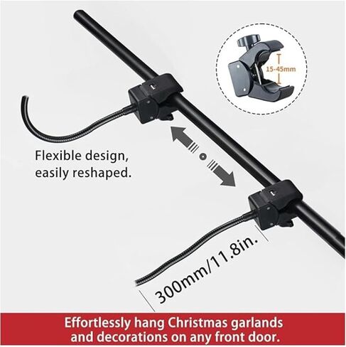 Garland Hanger for Front Door | Adjustable 32"-80" Fit Doors/Frames | Heavy-Duty for Christmas/Halloween Decor | Holds Wreaths, Lights | No Screws/Drilling - Damage-Free (Medium-(32"-67")) in Saudi Arabia