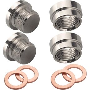 O2 Oxygen Sensor Bung and Plug with Copper Gasket,304 Stainless Steel (2Pack,M18 X 1.5) in Saudi Arabia