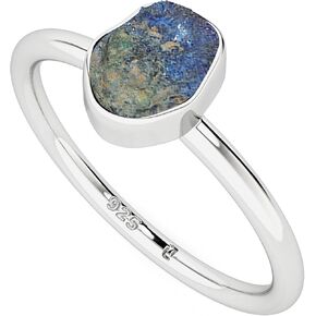 Natural Rough/Raw Gemstones Stackable Ring for Women in Sterling Silver, Birthstone Jewelry Gifts for Her (Bezel-Set) in Saudi Arabia