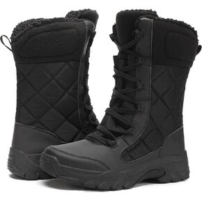 Women Snow Boots Lace up with Waterproof Warm Fur Lined Mid-Calf Outdoor Winter Boots Cold Weather Comfortable Boots for Women Size 6-11 in Kuwait