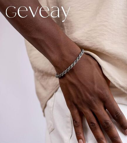 Men's Stainless Steel Silver Bracelets,6Pcs Adjustable Trendy Cuban Link Chain Bracelet Set Men Jewelry Gifts(Silver/Gold/Black,7+1.2 inch) in Saudi Arabia
