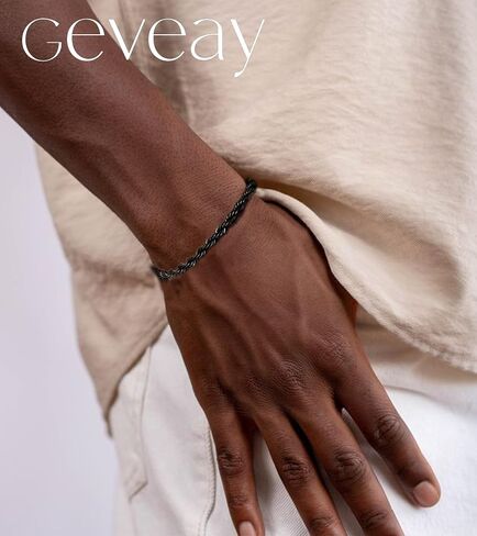 Men's Stainless Steel Silver Bracelets,6Pcs Adjustable Trendy Cuban Link Chain Bracelet Set Men Jewelry Gifts(Silver/Gold/Black,7+1.2 inch) in Saudi Arabia