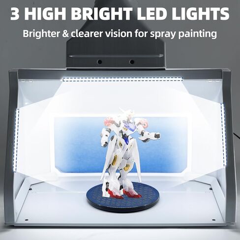 OPHIR Adjustable Airbrush Spray Booth with Dual Fans, 3 LEDs & 5.6ft Hose in Kuwait