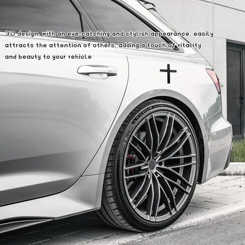2 PCS Metal Christian Cross Emblem Stickers, 2.5"×1.8" Alloy 3D Car Cross Sticker Badge, Self-Adhesive Emblem Decal Decoration for Auto Trunk Tailgate Fenders, Car Exterior Decal (Silver) in Saudi Arabia
