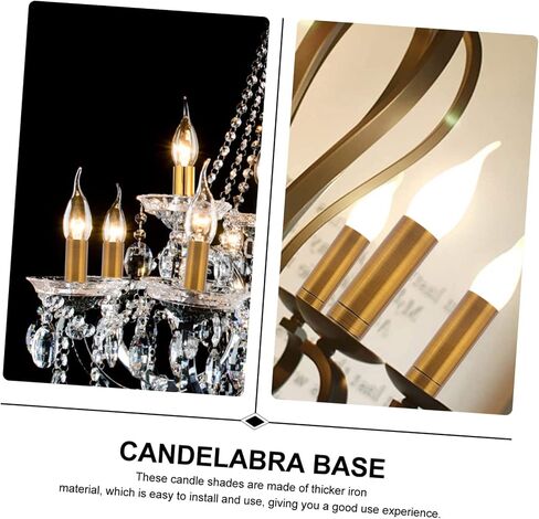 Chandelier Light Base Sleeve for DIY Crystal Chandelier 2pcs Candelabra Base Cover Sturdy Metal Lamp Tube Elegant Design for Home Decor in Saudi Arabia