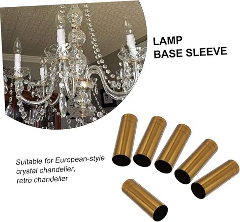 Cabilock 6Pcs Chandelier Lamp Holder Sleeve Bulb Base Cover for European Style Lighting Heat Resistant Candelabra Lamp Base Accessories for Retro Fixtures in Saudi Arabia