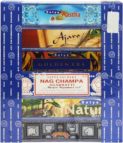 Satya Incense Sticks Variety Pack #3 and Incense Stick Holder Bundle with 12 Exclusive Fragrances in Kuwait