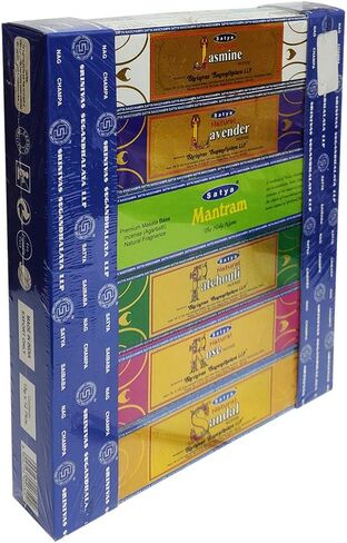 Satya Incense Sticks Variety Pack #3 and Incense Stick Holder Bundle with 12 Exclusive Fragrances in Kuwait
