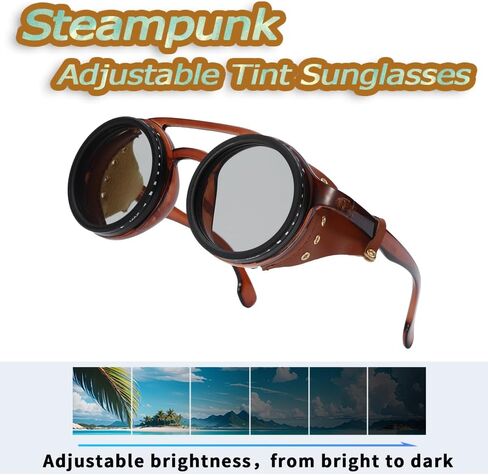 OUANGANC sunglasses, 9 gears adjustable, men's sunglasses UV protection, metal frame, universal for street shooting & fishing in Saudi Arabia