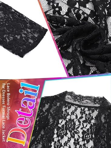 Latious Lace Bolero Shrugs for Dresses Formal Lace Jackets Long Sleeves Bridal Shrug for Women in Saudi Arabia
