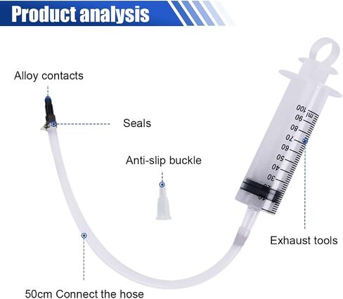 Brake Bleeder Kit, Hydraulic Disc Clutch Brake Bleeding with 100ML Syringe 50cm Hose, Universal Oil Fluid Extractor Tool for Motorcycle Motorbike Scooter Quad System Repair Maintenance in Saudi Arabia