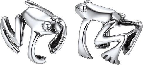 Silvercute 925 Sterling Silver Earrings for Women ، Silver Cat/Dinosaur/Devil Horn/Leaf/Snake/Skeleton Earlings Stud arics أو Ear Agufs in Kuwait