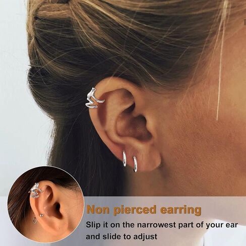 Silvercute 925 Sterling Silver Earrings for Women ، Silver Cat/Dinosaur/Devil Horn/Leaf/Snake/Skeleton Earlings Stud arics أو Ear Agufs in Kuwait