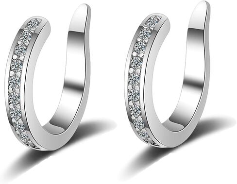 Fixura Ear Clips, Zafiller Ear Clip Non Piercing Ears Corrector Clips Thin Chunky Ears Cuffs Earrings Adjustable Sparkling Zirconia Huggie Fake Earrings for Women Men in Saudi Arabia