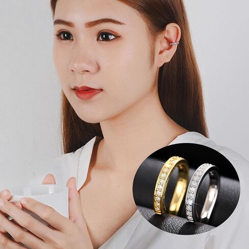 Fixura Ear Clips, Zafiller Ear Clip Non Piercing Ears Corrector Clips Thin Chunky Ears Cuffs Earrings Adjustable Sparkling Zirconia Huggie Fake Earrings for Women Men in Saudi Arabia