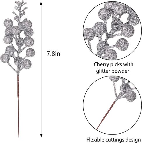 FOFOWHAT 21.65 Inch Christmas Berries Stems, 4 Pcs Faux Berry Branches for Christmas Wreath, Green and Red Berry Branch with Lifelike Artificial Fruits for Xmas Decoration, Vase,Wedding, Table Center in Kuwait