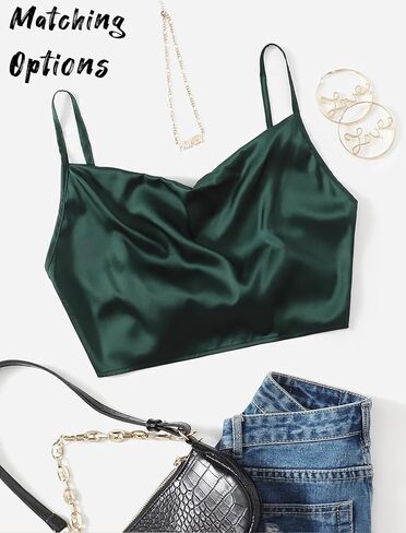 Avidlove Womens Silk Satin Camisole Y2K Tank Top Cowl Neck Cami Crip Trendy Out Out Out Tops in Saudi Arabia