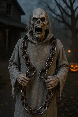 Nicky Bigs Novelties Large Halloween Plastic Chains Jumbo 72 Inch Fake Rusty 6 ft Plastic Linkable Decoration Prop Detachable Brown with Silver Large Chain Links Costume Accessory in Saudi Arabia