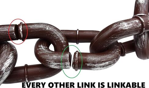 Nicky Bigs Novelties Large Halloween Plastic Chains Jumbo 72 Inch Fake Rusty 6 ft Plastic Linkable Decoration Prop Detachable Brown with Silver Large Chain Links Costume Accessory in Saudi Arabia