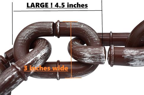 Nicky Bigs Novelties Large Halloween Plastic Chains Jumbo 72 Inch Fake Rusty 6 ft Plastic Linkable Decoration Prop Detachable Brown with Silver Large Chain Links Costume Accessory in Saudi Arabia