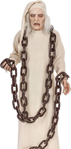 Nicky Bigs Novelties Large Halloween Plastic Chains Jumbo 72 Inch Fake Rusty 6 ft Plastic Linkable Decoration Prop Detachable Brown with Silver Large Chain Links Costume Accessory in Saudi Arabia