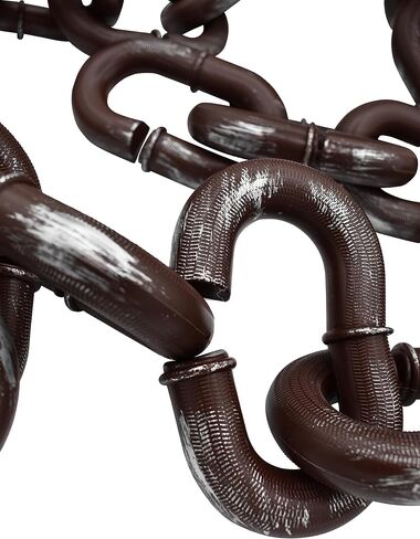 Nicky Bigs Novelties Large Halloween Plastic Chains Jumbo 72 Inch Fake Rusty 6 ft Plastic Linkable Decoration Prop Detachable Brown with Silver Large Chain Links Costume Accessory in Saudi Arabia