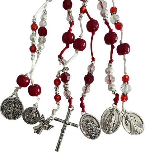 نعمة باب حماية المنزل باللون الأحمر من Saint Benedict مع 10 عقدة وخيوط مع سحر ومفتاح Saint Benedict / حماية CASA BENDICION ROJA DE PUERTA DE SAN Benito (1) in Kuwait