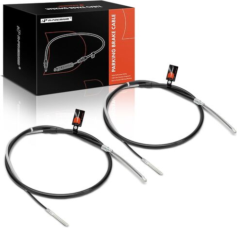 A-Premium Rear Driver and Passenger Side Parking Brake Cable Assembly Compatible with Volkswagen Models: Jetta 1995-1998, Golf 1995-1999, Cabrio 1995-1999 - 2-PC Set, Replace# 1H0609721D in Saudi Arabia