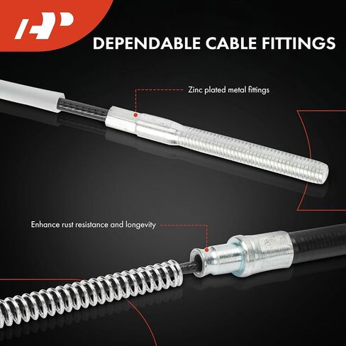 A-Premium Rear Driver and Passenger Side Parking Brake Cable Assembly Compatible with Volkswagen Models: Jetta 1995-1998, Golf 1995-1999, Cabrio 1995-1999 - 2-PC Set, Replace# 1H0609721D in Saudi Arabia