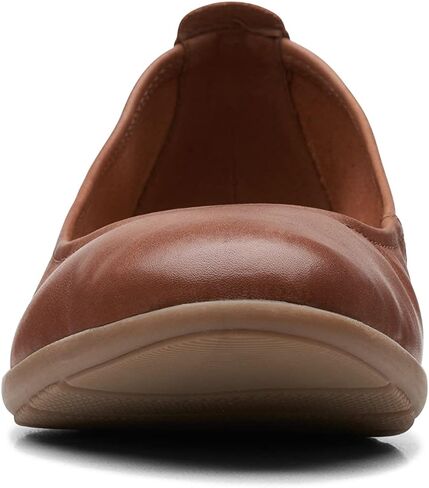 Clarks womens Jenette Ease Ballet Flat, Dark Tan Leather, 7.5 US in Saudi Arabia