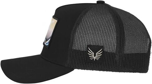 LIGHT SYNDICATE Trucker Hat – Great Wave Japanese Art Patch, Premium Mesh Snapback Baseball Cap (Black) in Saudi Arabia